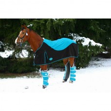Fleesová odpocovací  deka na koně -modrá/turmalín-185cm